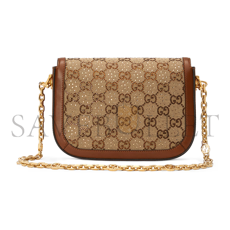 GUCCI HORSEBIT 1955 CRYSTALS SMALL SHOULDER BAG 675801 (20.5*14*5cm) GUCCI HORSEBIT 1955 CRYSTALS SMALL SHOULDER BAG 675801 (20.5*14*5cm)